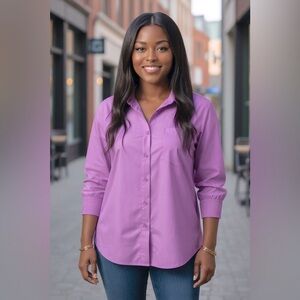 Zara Lavender Button-Up Shirt, front left breast pocket, textured cuffs 💜 NWOT